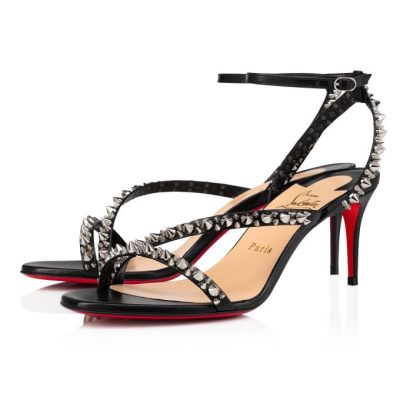 T Strap Mafaldina Spikes Christian Louboutin Mujer - Negros/Plateados - 1205092B385